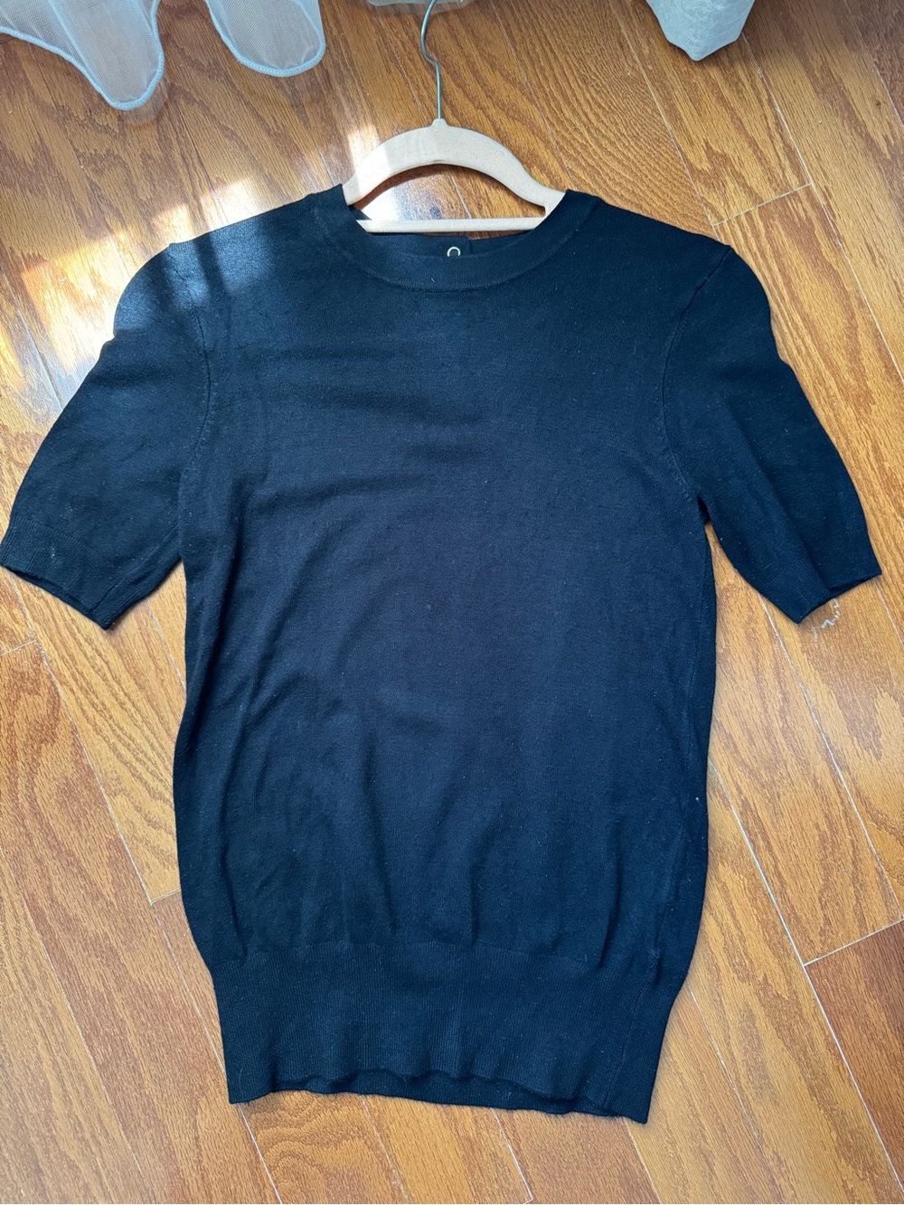 Zara Classic Black Short-Sleeve Knit Top